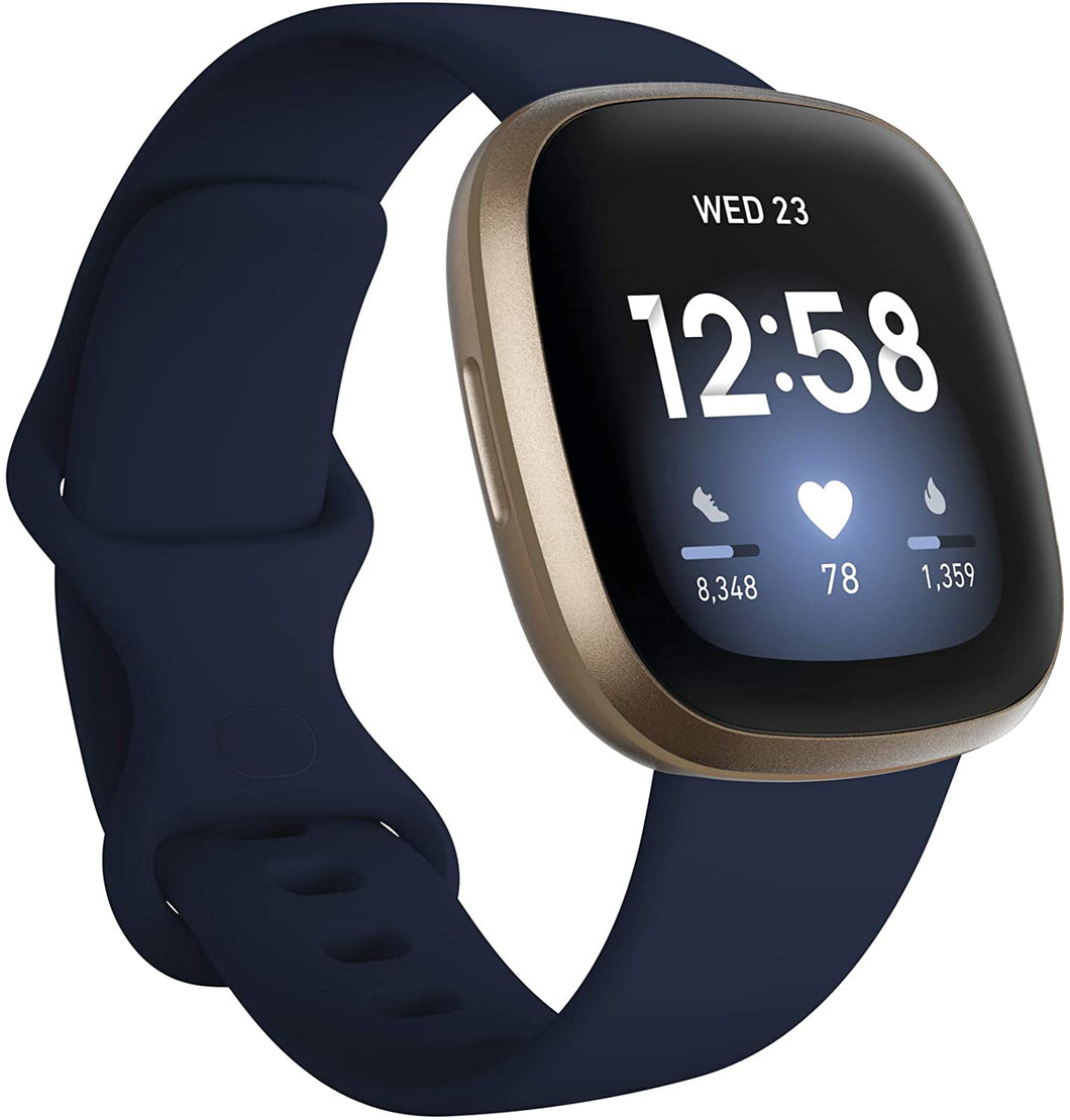 Fitbit Versa 3 Smartwatch - Midnight / Soft Gold