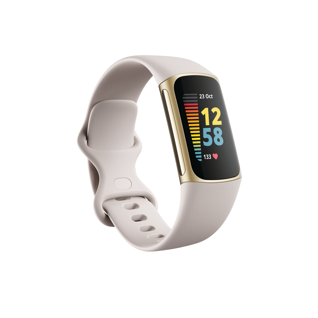 Fitbit Charge 5 Tracker - Soft Gold/Lunar White