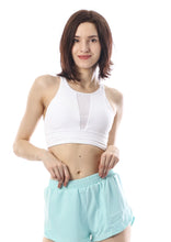 Load image into Gallery viewer, Lily Mesh Halter Sports Bra - White
