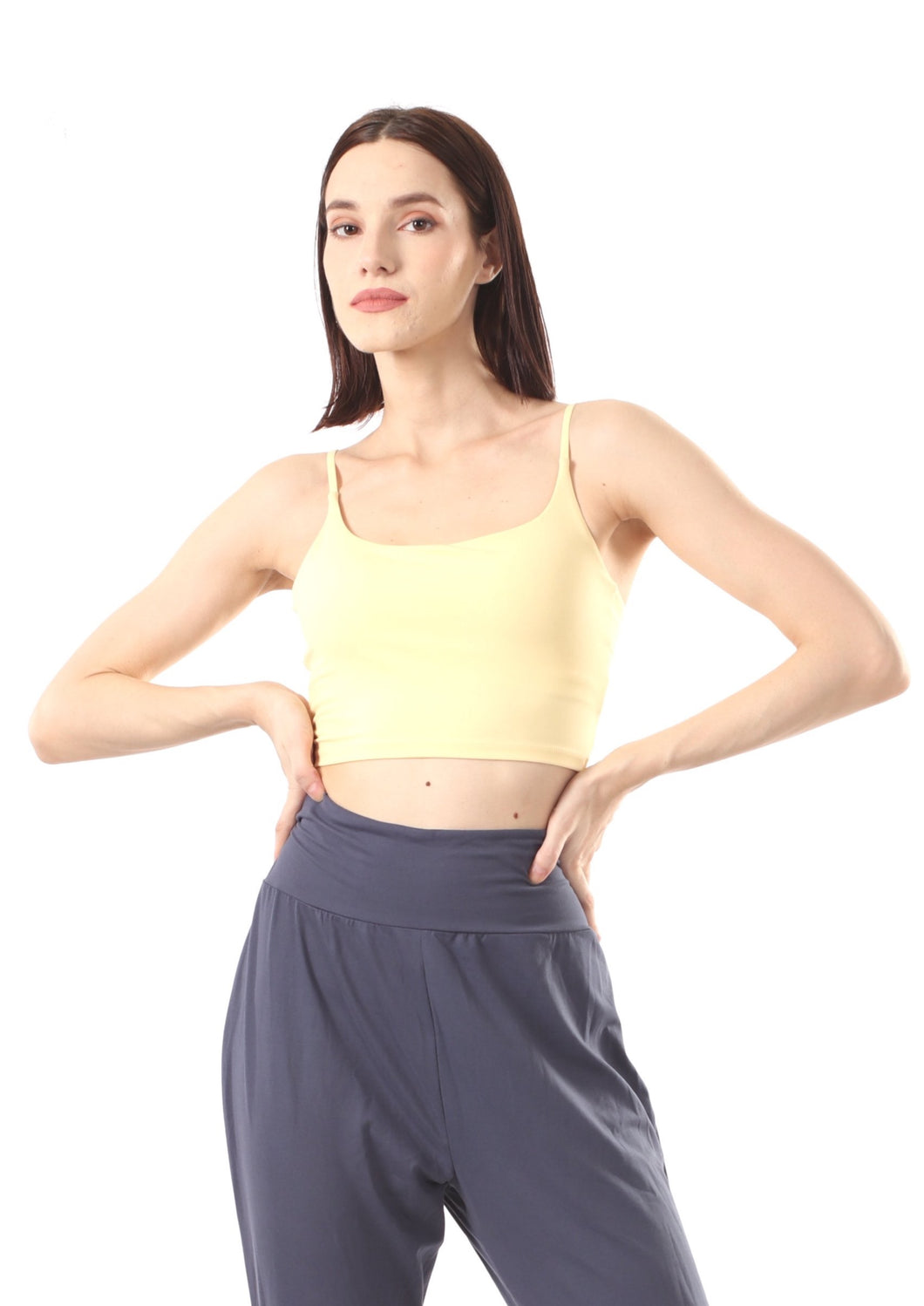 VOiLA! activewear Low Back Sports Top - Pastel Yellow