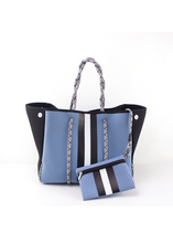 Load image into Gallery viewer, Neoprene Varsity Stripe Carry All Bag
